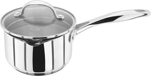 Stellar 7000 S704D Stainless Steel Draining Saucepan with Glass Lid 14cm 800ml,