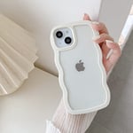 QLTYPRI Case for iPhone 13 Pro Max, Cute Curly Wave Frame Clear Case for Girls Women, Transparent Soft TPU Bumper Shockproof Phone Cover for iPhone 13 Pro Max - White