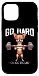 Coque pour iPhone 12/12 Pro Go Hard Or Go Home Chihuahua Musculation Fitness Gym