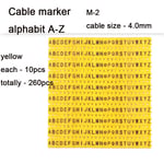 Étiquette de fil de marqueur de câble EC-1 de EC-0 1000PCs Mark Number 0 à 9 Gestion des câbles Isolation de fil colorée InforSleeves de fil de PVC - Type M-[2]-260pcs-A-Z