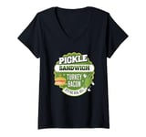 Womens Pickle sandwich it's the real dill Funny pickle sandwich V-Neck T-Shirt