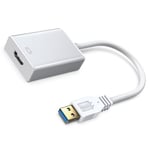 USB3.0-HD-multimedialiitäntäsovitin 5Gbps 1920x1080 resoluutio HD-tietokonesovitin PC-näytöille hopea