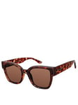 Prive Revaux Carol City Large Frame Sunglass, Brown, Women