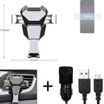 Car holder air vent mount for Sony Xperia 1 IV + CHARGER Smartphone