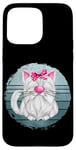 Coque pour iPhone 15 Pro Max White Kitten Graphic For Women Crazy Cat Lady Retro Cat Mom