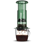 Aeropress Clear Coffee Press – 3 In 1 Brew Method Combines French Press, Pourover, Espresso, Full Bodied Coffee Without Grit or Bitterness, Small Portable Coffee Maker for Camping & Travel, Green