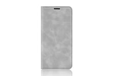 Hsmy Coque et étui téléphone mobile Etui en cuir folio doux magnétique pour huawei p40 lite e - gris