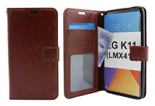 Crazy Horse Wallet LG K11 (LMX410) (Brun)