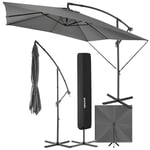 TecTake® Parasol de Jardin Exterieur Parasol déporté à manivelle 2,5 x 2,5 m, Inclinable, Protection UV, Résistant au vent, Housse de protection incluse, Salon de jardin