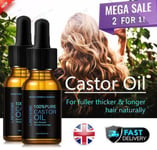 2 x 10ML❤️ Castor Oil Longer & Thicker Eyebrows Eyelashes Hair Growth Care 🔥✅