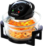 Air Fryer 17L 2 in 1 Deluxe Black & Glass Deep Fat Free Frying Healthy Halogen