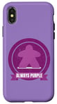 Coque pour iPhone X/XS Always Purple Meeple Design Jeu de société amusant pour joueurs