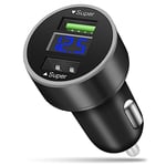 AXFEE Chargeur de Voiture USB, 2 Ports 66W Chargeur Allume Cigare USB, Mini Prise Chargeur de Voiture Rapide avec LED Voltmètre, Compatible avec Smartphones, iPhone, iPad, Samsung, Android