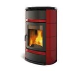 Nordique Norma S Hydro D. S.A.Chauffage Poêle Bois Faïence 19,5 Kw Bordeaux