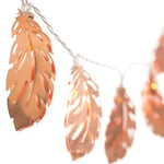 LED Rose Gold Smidesjärn String Lights, Leaves Feather Gold Feather