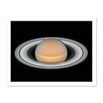 Artery8 Hubble Space Telescope Image Saturn Opposition 2018 Portrait Of Opulent Ring World Solar System Gas Giant Planet Artwork Framed Wall Art Print 18X24 Inch