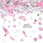 Darryy 1200 Pièces Confettis, Confettis de Table, Confettis de Table Anniversaire, Or Rose Confetti 40 ans, Confettis Anniversaire 40 ans, Confettis Anniversaire (Or rose-40)