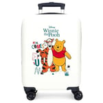 Joumma Disney Winnieh l'ourson Valise de Cabine Blanche 33 x 50 x 20 cm Rigide ABS Fermeture à Combinaison latérale 28,4 l 2 kg 4 Roues Doubles Bagage Main, Blanc, Valise Cabine