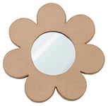 Décopatch HD080C - Un Miroir fleur à personnaliser - 1 crochet au dos pour suspendre le miroir - Objet en papier mâché et customisable - Dimensions : 21x5x21cm
