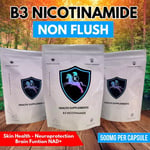 B3 Nicotinamide 180 Capsules 500mg No Flush-Skin Non Flush Niacinmide Niacin