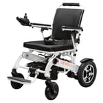 FTFTO Home Accessories Elderly Disabled Foldable Power Compact Mobility Aid Wheel Chair 19.8Kg Lightweight Carry Electric Wheelchair Weight Capacity 150Kg Seat Width 45Cm