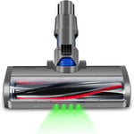 Brosse motorisée compatible pour Dyson V6 DC58 DC59 DC61 DC62 Rouleau à poils mixtes pour sols durs avec lumière verte