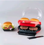 HEAT & EAT • 2 Burger Maker Non-Stick Griddle Plates • Auto Temperature Control