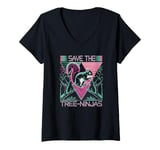 Womens Save The Tree Ninjas, Funny Squirrel V-Neck T-Shirt