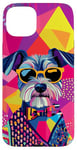 Coque pour iPhone 15 Plus Figurine schnauzer miniature tendance et colorée Pop Art