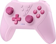 Manettes Switch Controller Switch Gamepad Switch Sans Fil Bluetooth, Manette Pc Joystick Contrôleur Switch Pro 6 Axes Avec Double Moteur Intégré Pour Switch Pro Lite Oled Et Steam, Rose