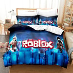 Dt340 Spel Roblox 3D-tryckt Filt Täcke Kuddfodral 2/3-deligt Sängklädesset Barnpresent Quilt cover 140*210 1x pillowcase