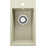 Évier Cusine en Granit Beige 28x50 cm, Lavabo Cuisine 1 Bac + Kit de Vidage, Évier au meuble 30cm, Évier à Encastrer de Primagran