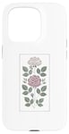 Coque pour iPhone 15 Pro Rose florale botanique, style minimaliste, roses d'amour