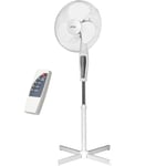 Ventilateur à pied pivotant, 42 cm, réglable en hauteur, minuterie de 7,5 heures