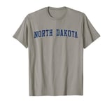 North Dakota Varsity Style Roughrider State Blue Grunge T-Shirt