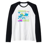 The Smurfs Smurfin' Around Group Shot Raglan Baseball Tee