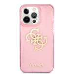 GUHCP13LPCUGL4GPI Guess TPU Big 4G Full Glitter Case iPhone 13 Pro Pinkki