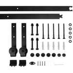 Haloyo - 200cm Quincaillerie Kit de Rail pour Porte Coulissante,pour Portes Coulissantes,120 kg,noir