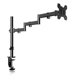 Single Monitor Stand Long, 13 to 32 inch Computer Monitor Desk Mount, Extra Long Adjustable Monitor Arm, VESA Stand for 1 Screen, Max VESA 100x100, Single Monitor Mount, Long Monitor Arm MD9431