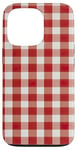 iPhone 13 Pro Red White Checkered Plaid Flannel Gingham Pattern Checker Case