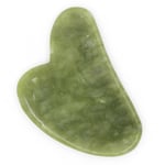 Sun & Sia - Gua Sha en Pierre Naturelle - Jade Vert (+ Housse) - Massage Visage et Corps pour Rafraîchir le Teint, Traiter les Poches et Cernes, Stimuler la Circulation - Peau plus Ferme et Élastique