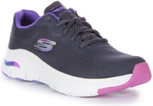 Skechers Arch Fit Infinity Comfort Lace Up Trainer Navy Multi Womens UK 3 - 8