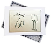 White Cotton Cards Birthday Age 60 Flutes Photo Album, Board, 12.5 x 17.5 x 2.5 cm