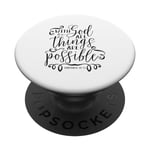 Citation du verset de la Bible chrétienne « With God All Things Are Possible » PopSockets PopGrip Interchangeable