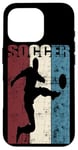 Coque pour iPhone 16 Pro Ballon de football vintage effet vieilli