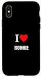 Coque pour iPhone X/XS Mignon I Love Heart Ronnie Parents Wife Husband Valentine