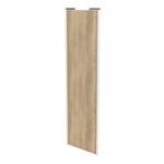 Porte de placard coulissante effet chêne brut profil blanc GoodHome Arius H. 248,5 x L. 77.2 cm + amortisseurs