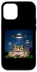 Coque pour iPhone 12/12 Pro Costume de grenouille en peluche pour selfie, OVNI, étrange et heureuse grenouille