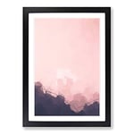 Big Box Art Moon Behind The Mountains in Abstract Framed Wall Art Picture Print Ready to Hang, Black A2 (62 x 45 cm)