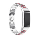 Fitbit Charge 2 Exklusivt klockband med diamanter - Silver